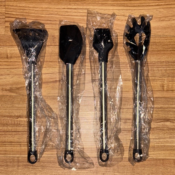 13 Piece Stainless Steel Utensil Holder with Black Kitchen Tools - Picture 5 of 5